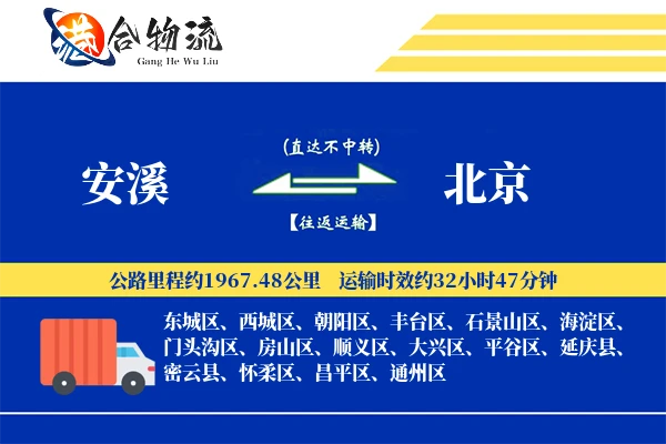 安溪到北京物流公司