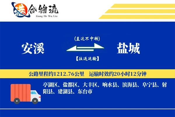 安溪到盐城物流公司