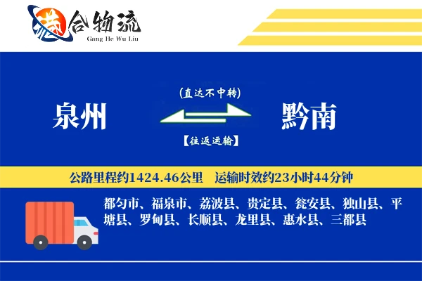 泉州到黔南长途搬家公司-小件速递运输专线-上门打包