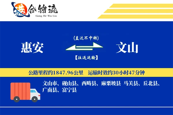 惠安到文山物流公司