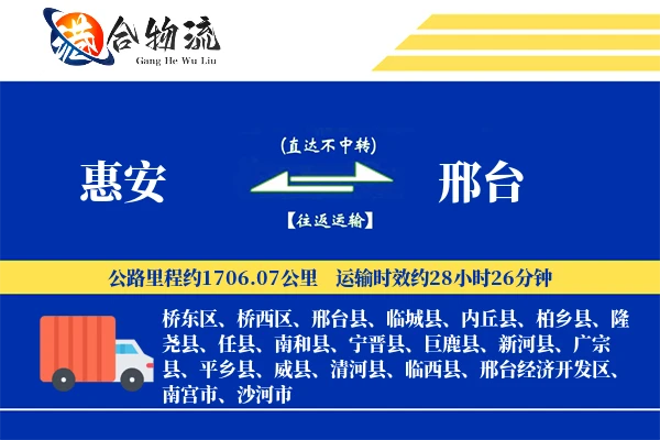 惠安到邢台物流公司