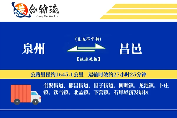 泉州到昌邑物流价格查询,泉州至昌邑物流费用,泉州到昌邑物流几天到