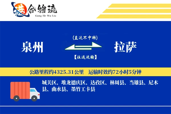 泉州到拉萨物流价格查询,泉州至拉萨物流费用,泉州到拉萨物流几天到