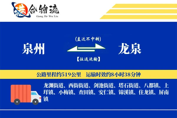 泉州到龙泉物流价格查询,泉州至龙泉物流费用,泉州到龙泉物流几天到