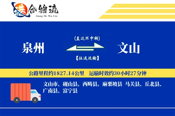 泉州到文山物流价格查询,泉州至文山物流费用,泉州到文山物流几天到