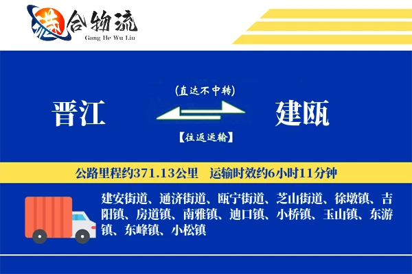 晋江到建瓯物流|晋江到建瓯物流公司|晋江到建瓯专线