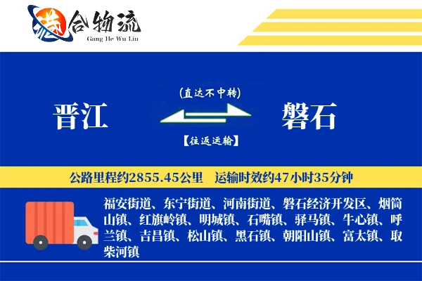 晋江到磐石物流公司