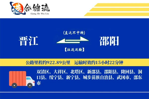 晋江到邵阳物流公司