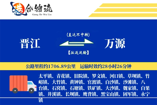 晋江到万源物流公司