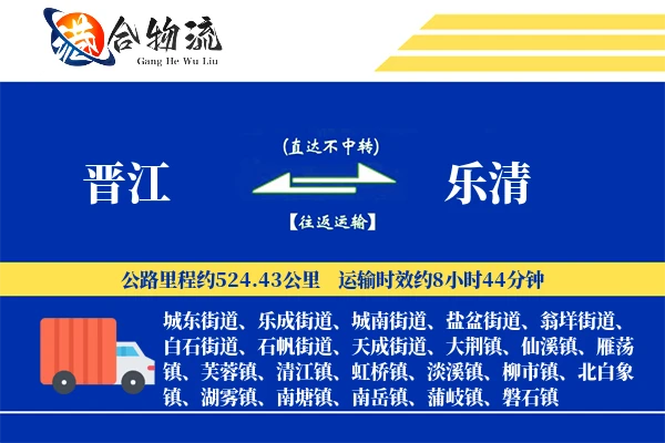 晋江到乐清物流公司