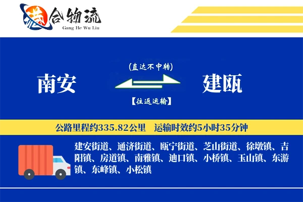 南安到建瓯物流公司