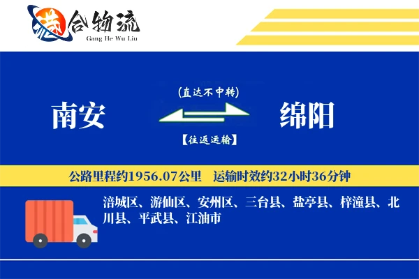 南安到绵阳物流公司