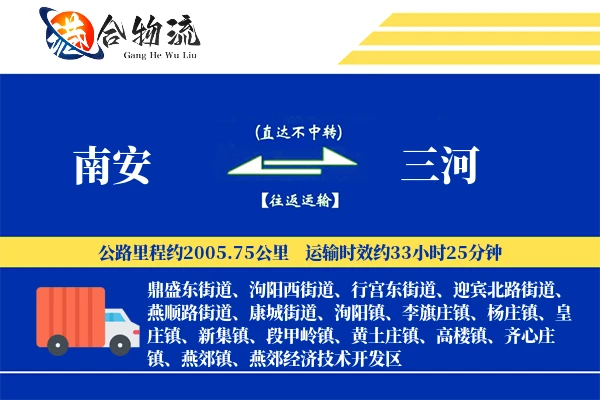 南安到三河物流公司