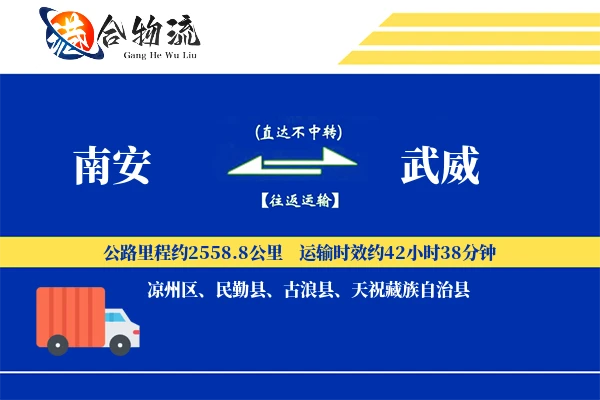 南安到武威物流公司