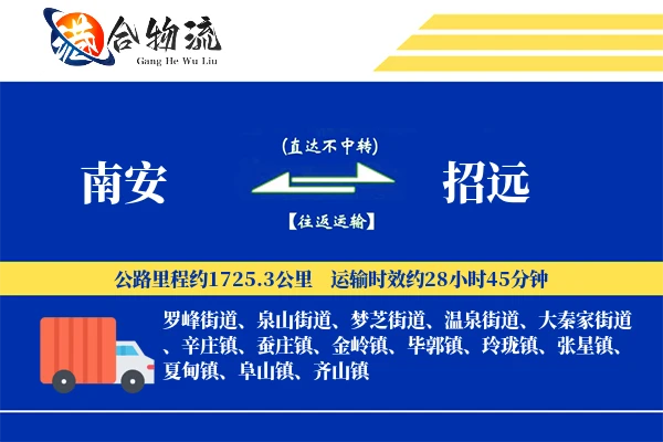 南安到招远物流公司