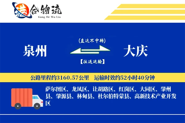 泉州到大庆物流|泉州到大庆物流公司|泉州到大庆专线