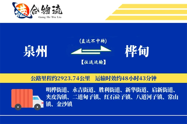 泉州到桦甸物流公司