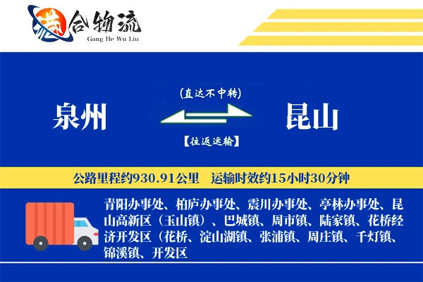 泉州到昆山物流公司