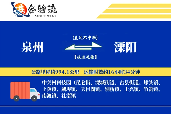 泉州到溧阳物流公司