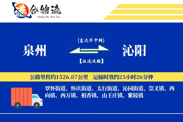 泉州到沁阳物流公司
