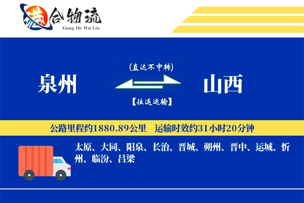 泉州到山西物流公司