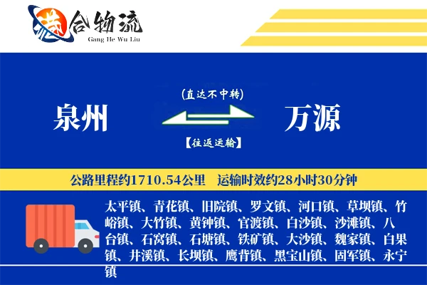 泉州到万源物流公司