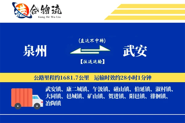 泉州到武安物流公司