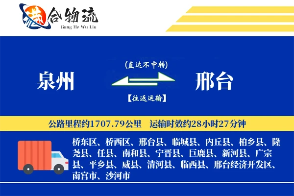 泉州到邢台物流公司