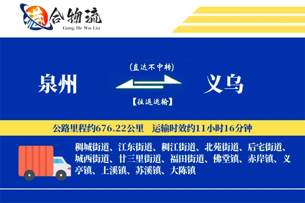 泉州到义乌物流公司