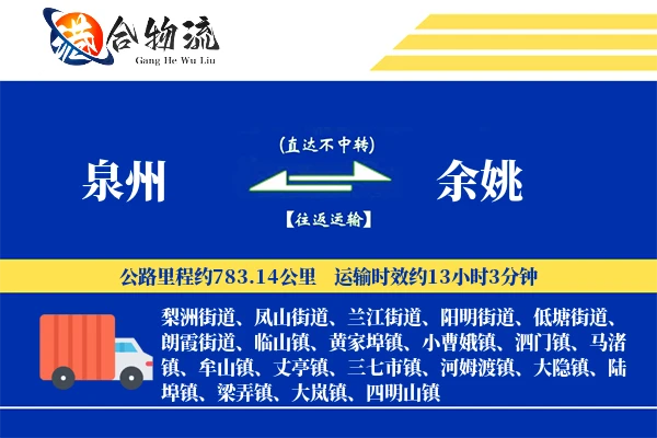 泉州到余姚物流公司