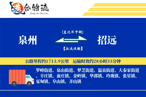 泉州到招远物流|泉州到招远物流公司|泉州到招远专线