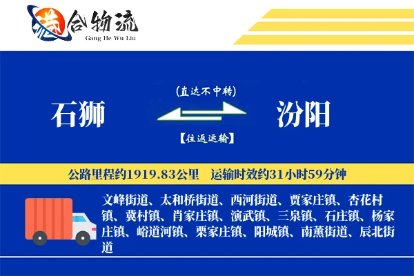 石狮到汾阳物流公司