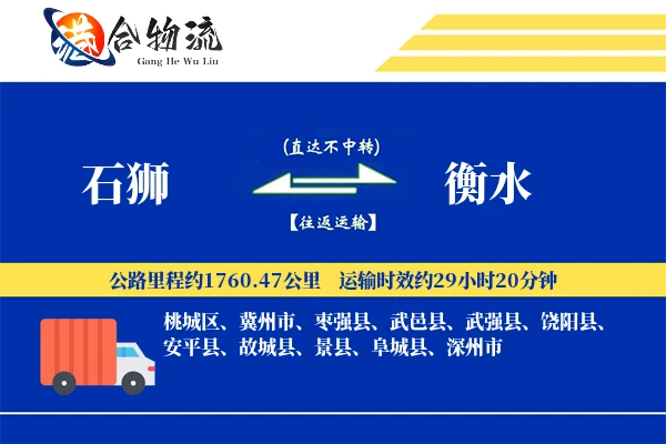 石狮到衡水物流公司