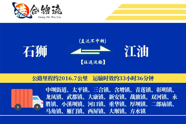 石狮到江油物流公司