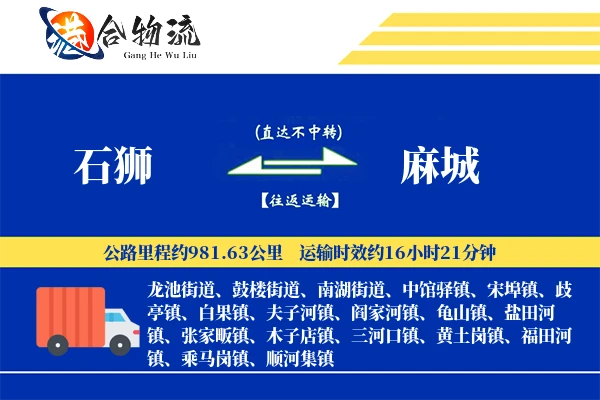 石狮到麻城物流公司