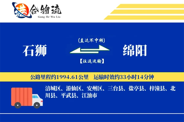 石狮到绵阳物流公司