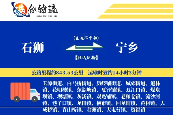 石狮到宁乡物流公司