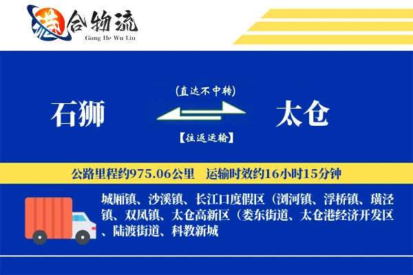 石狮到太仓物流公司