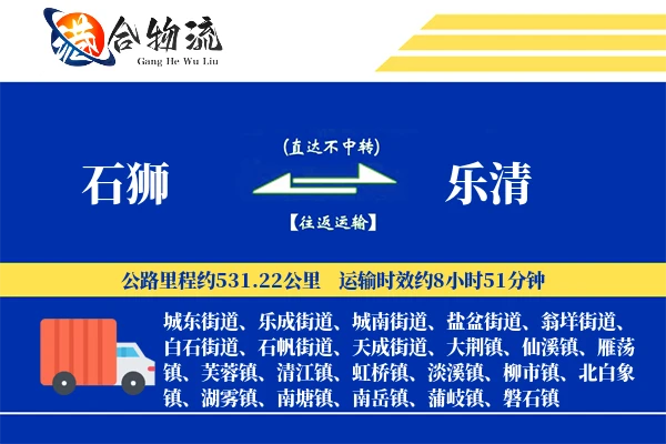石狮到乐清物流公司
