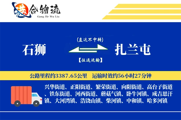 石狮到扎兰屯物流公司