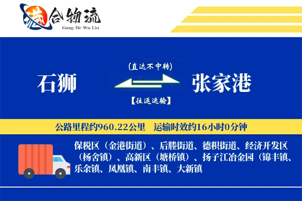 石狮到张家港物流公司