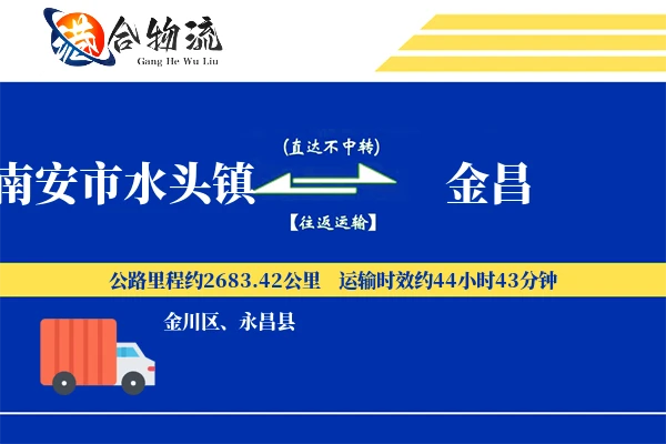 南安市水头镇到金昌物流公司